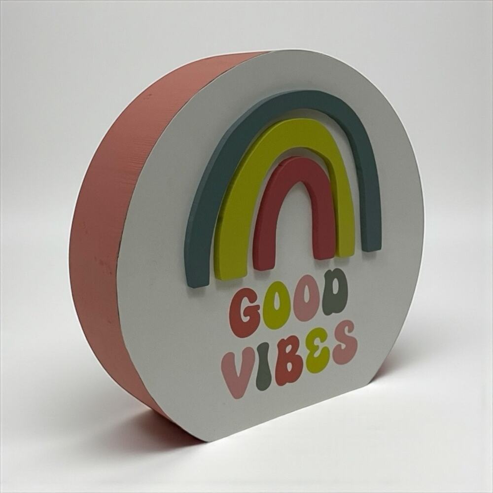 NWT Good Vibes Rainbow Standing Home Decor